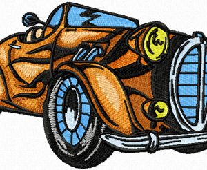 Hot Rod with Flaming Art embroidery design