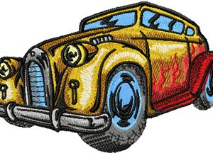 Hot Rod Doesn't Stop embroidery design