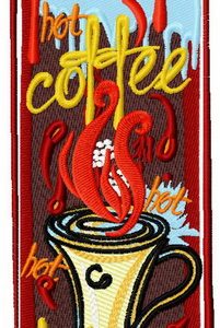 Hot coffee embroidery design