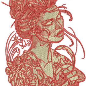 Hot midday embroidery design