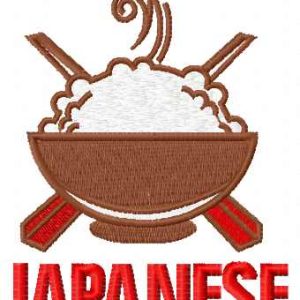 Hot rice plate embroidery design