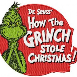 How the Grinch stole Christmas badge embroidery design
