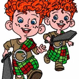 Hubert and Hamish embroidery design