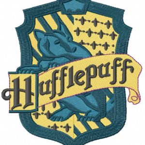 Hufflepuff emblem embroidery design