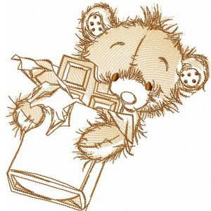Huge chocolate bar for bear embroidery design