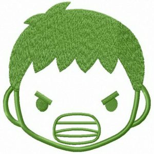 Hulk face embroidery design
