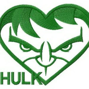 Hulk's heart embroidery design