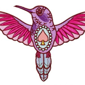 Humming-bird of spades 2 embroidery design