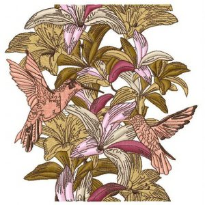 Humming-birds embroidery design