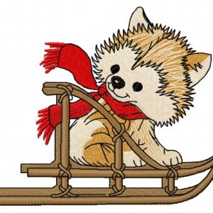Husky embroidery design