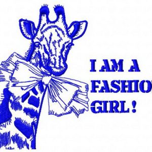 I am a fashion girl 2 embroidery design