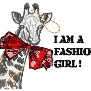 I am a fashion girl embroidery design