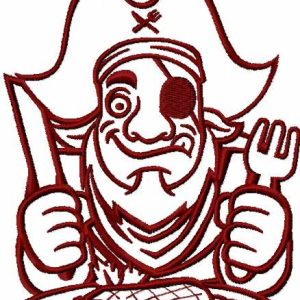 I'm hungry pirate embroidery design