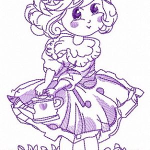 I like watering roses embroidery design