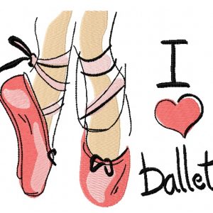 I love ballet embroidery design