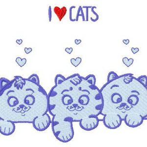 I love cats embroidery design