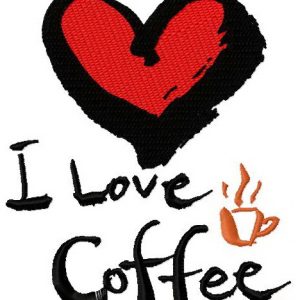 I love coffee 2 embroidery design