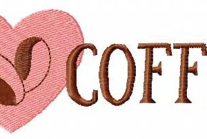 I love coffee embroidery design