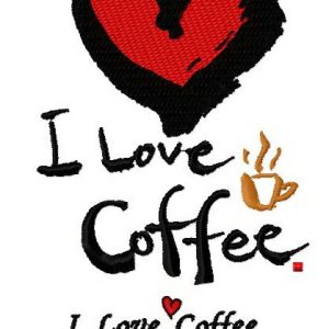 I love coffee embroidery design