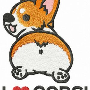 I love corgi embroidery design