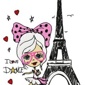 I love dance embroidery design