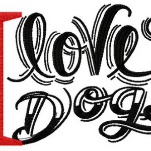 I love dogs embroidery design