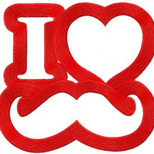I love mustache 2 embroidery design