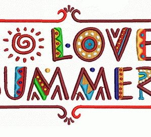 I love summer embroidery design