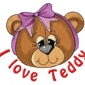 I love teddy 2 embroidery design