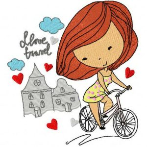 I love travel 2 embroidery design