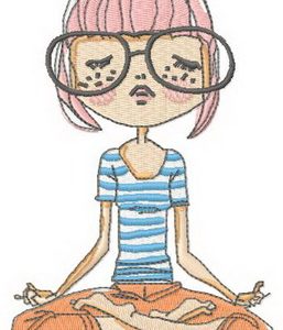 Enchanting Yoga Enthusiast embroidery design