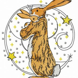 I love you bunny embroidery design