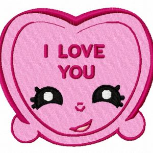 I love you heart 2 embroidery design