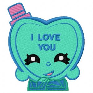 I love you heart embroidery design