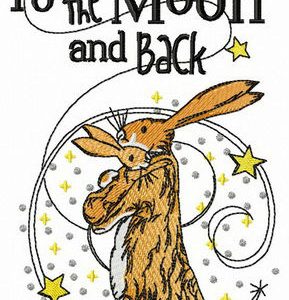 I love you to the Moon and back embroidery design