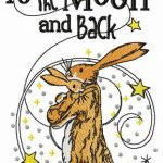 I love you to the Moon and back embroidery design