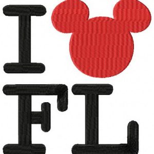 I Mickey Florida embroidery design