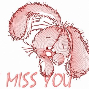I miss you 7 embroidery design