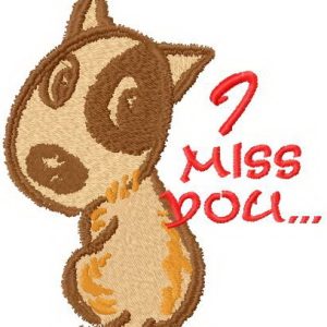 I miss you embroidery design