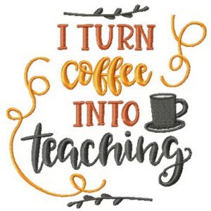 I turn coffee into teaching embroidery design