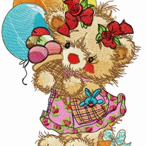 Ice cream for teddy bear embroidery design