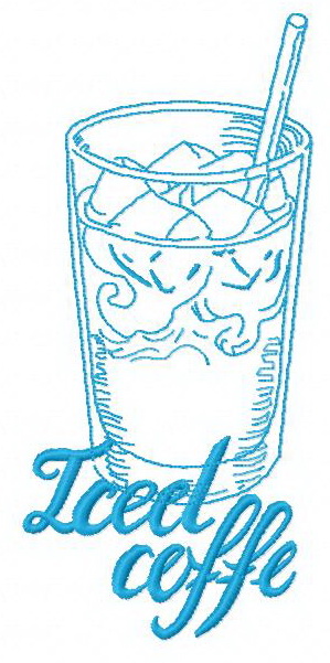 Iced coffee 2 embroidery design