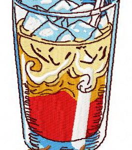 Iced coffee embroidery design