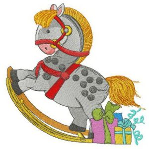 Ideal rocking horse embroidery design
