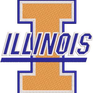 Illinois Fighting Illini logo embroidery design