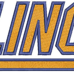Illinois fighting illini wordmark logo embroidery design
