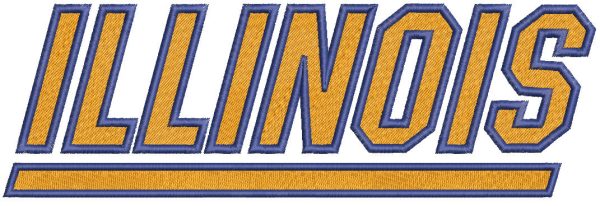Illinois fighting illini wordmark logo embroidery design
