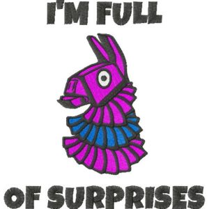 I'm full of surprises embroidery design