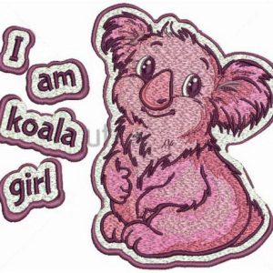 I'm koala girl embroidery design