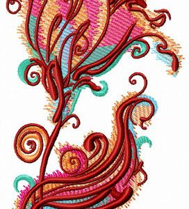 Imaginary flower embroidery design